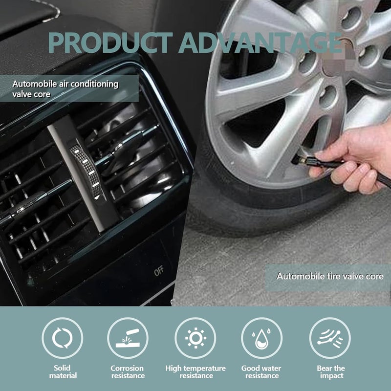 Vrasly 102 قطعة نواة صمام تكييف الهواء - مجموعة ملحقات نواة الصمامات A/C R12 R134a، مجموعة أدوات إصلاح نواة صمام الإطارات لتكييف الهواء في السيارات - Image 5